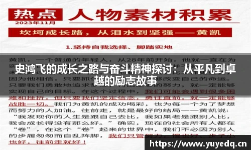 史鸿飞的成长之路与奋斗精神探讨:从平凡到卓越的励志故事